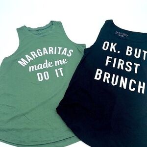UEC Fifth sun muscle shirt lot of 2 brunch or margaritas anyone medium